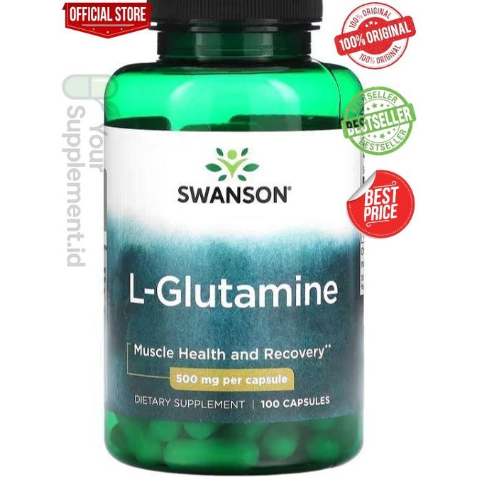 Swanson L-Glutamine 500 mg 100 Caps L Glutamine supplemen otot USA