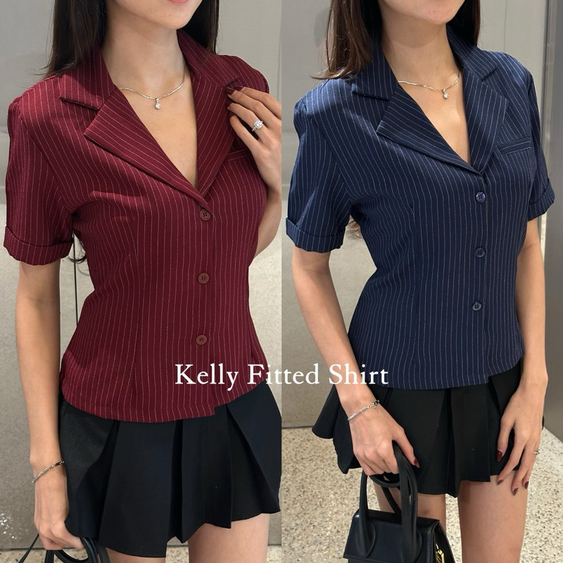 CF45RF SORINBYHER Kelly Fitted Shirt / Kemeja lengan pendek wanita shortsleeves shirt atasan kantor 