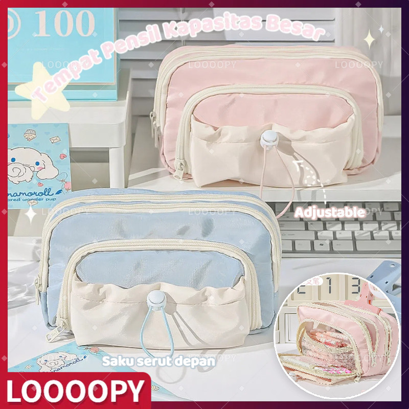 

LOOOOPY Tempat Alat Tulis Kotak Pensil Aesthetic Tas PenaTempat Pencil Tas Pensil Kapasitas Besar