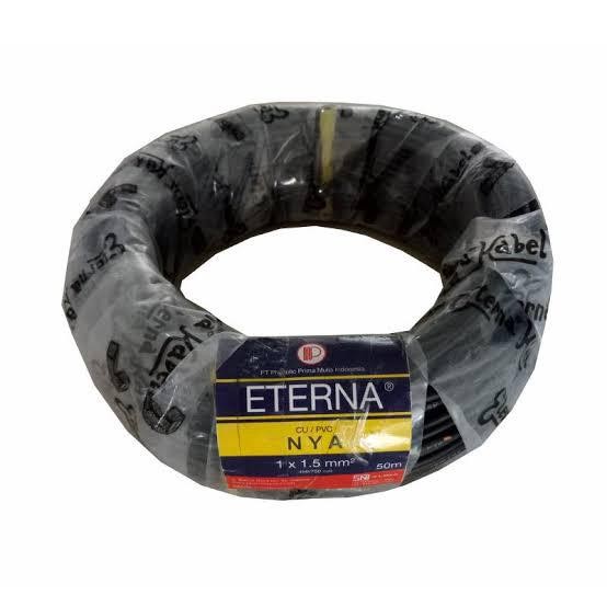 Kabel Eterna NYA 1.5mm Eterna Cable 1.5mm NYA Kabel tunggal 1.5mm Kabel NYA Tunggal 1x1.5mm - Hitam