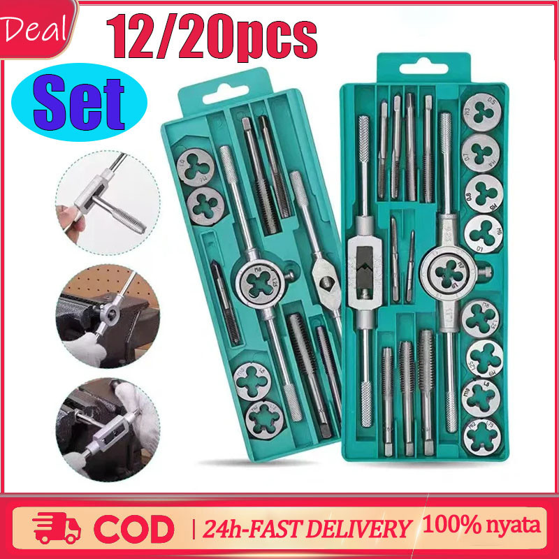 Tap Die Set 12 20 40  pcs/mata tap baut set/alat senai drat