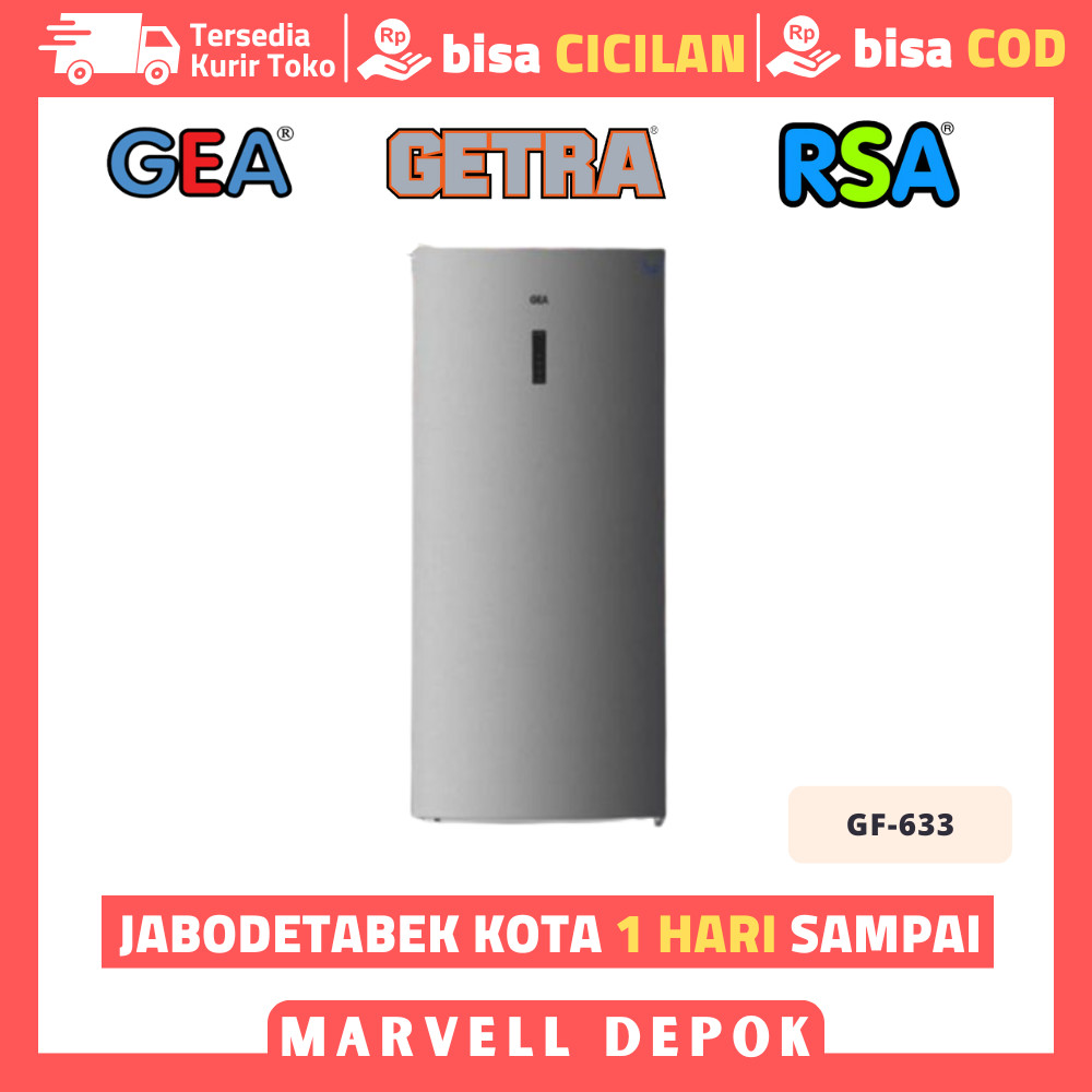 Kulkas 1 Pintu Gea Gf 633 Upright Freezer Inverter Garansi Resmi
