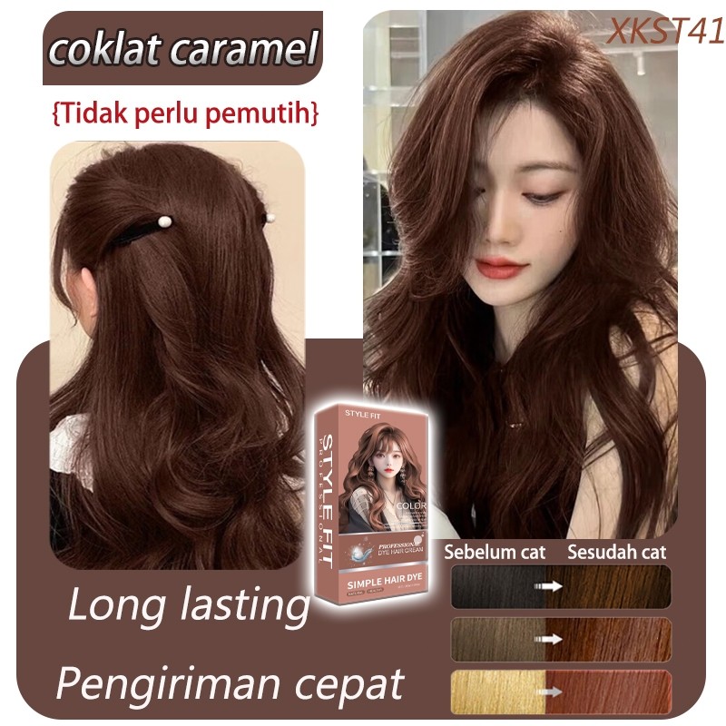 【Bahan terbaru】STYLE FIT cat rambut* 200ml Tidak merusak rambut, cat sendiri di rumah, menutup uban（