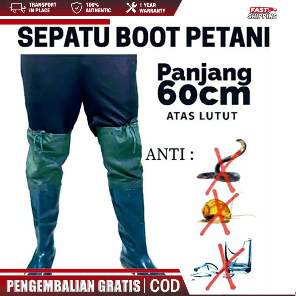 NJ38WS [Rintisanlaut] Sepatu Boots Pria Anti Air Petani Sawah Panjang Ke Sawah Anti Keong Murah/Sepa