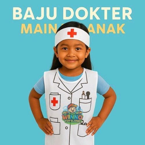 GROSIR Baju Dokter Mainan Anak SNI Bebas BPA Doctor Warna Putih ada aksesorisnya