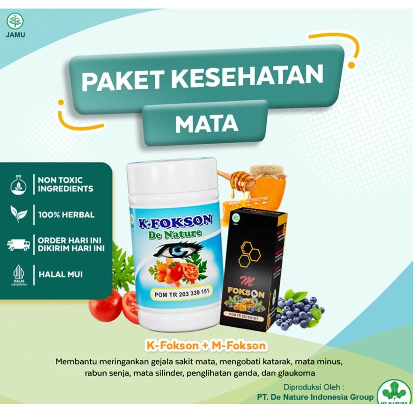 paket kesehatan mata K FOKSON De Nature | Obat Katarak, Rabun, Glukoma, Mata Minus Plus Silinder | B