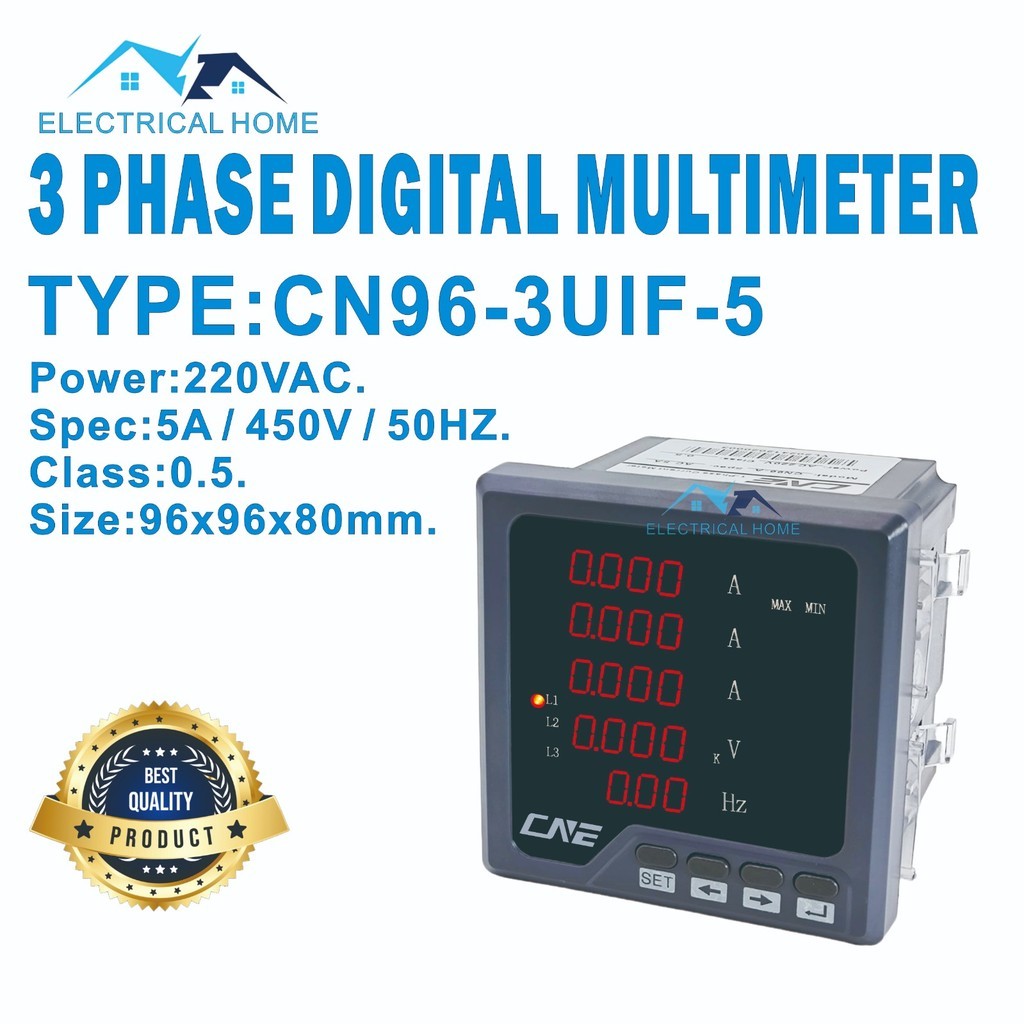 Volt / Ampere / HZ Multi Meter Digital 96x96mm 3 Phase Multi Meter / 3-Phase Current / Voltage / Fre