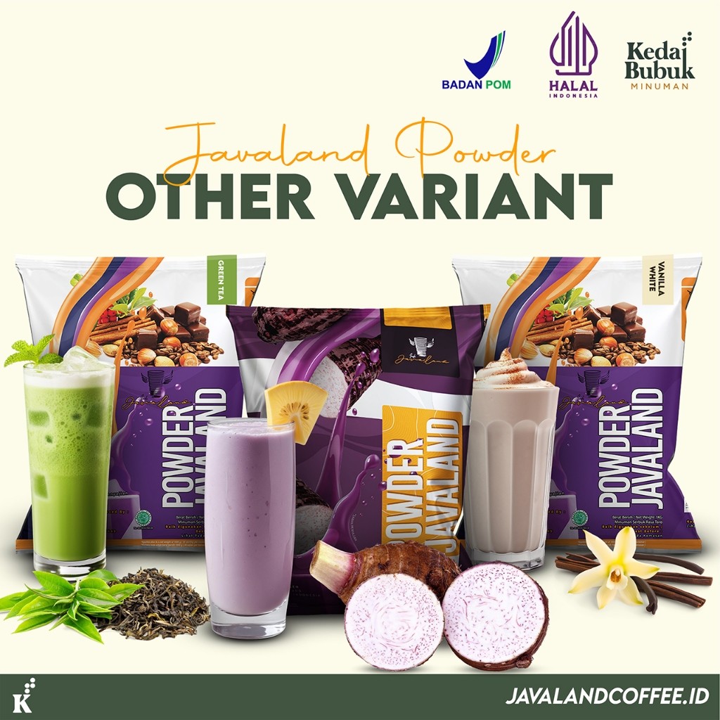 

Javaland Bubuk Minuman Varian Lain 1Kg - Regular Plain | Rasa Taro , Green Tea / Matcha , Thai Tea , Caramel / Karamel , Bubble Gum , Vanilla Blue , Hazelnut , Es Permen Karet