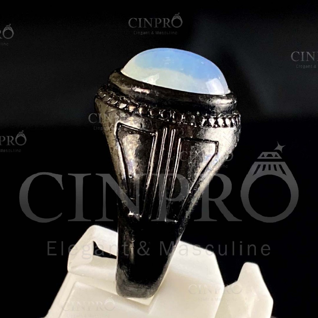 [COD] Cincin Batu Akik Pria Kalimaya India Pelangi Free Box Cantik