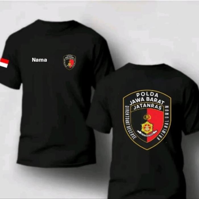 KAOS ATASAN POLDA JABAR JATANRAS VIRAL BAHAN KATUN NYAMAN DIPAKAI - HITAM, S