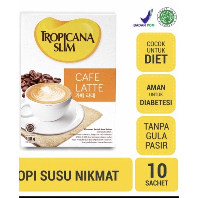 

Tropicana Slim cafe latte 10 sachet