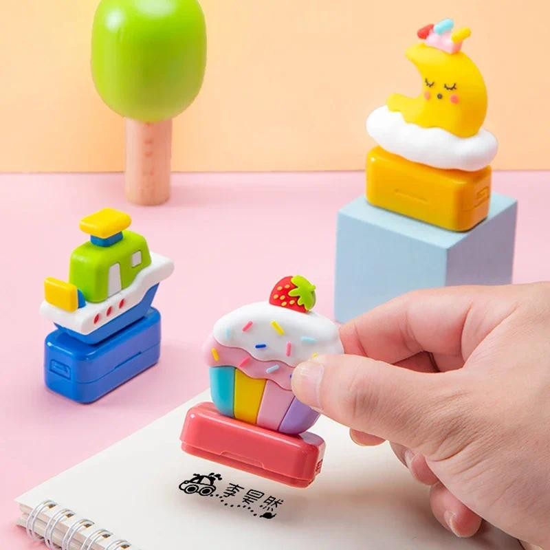 

Personalised Name Stamp for Clothing Kid Car Cake Banana Shape Waterproof Non-fading Name Seal Paint Student Child Baby Engraved