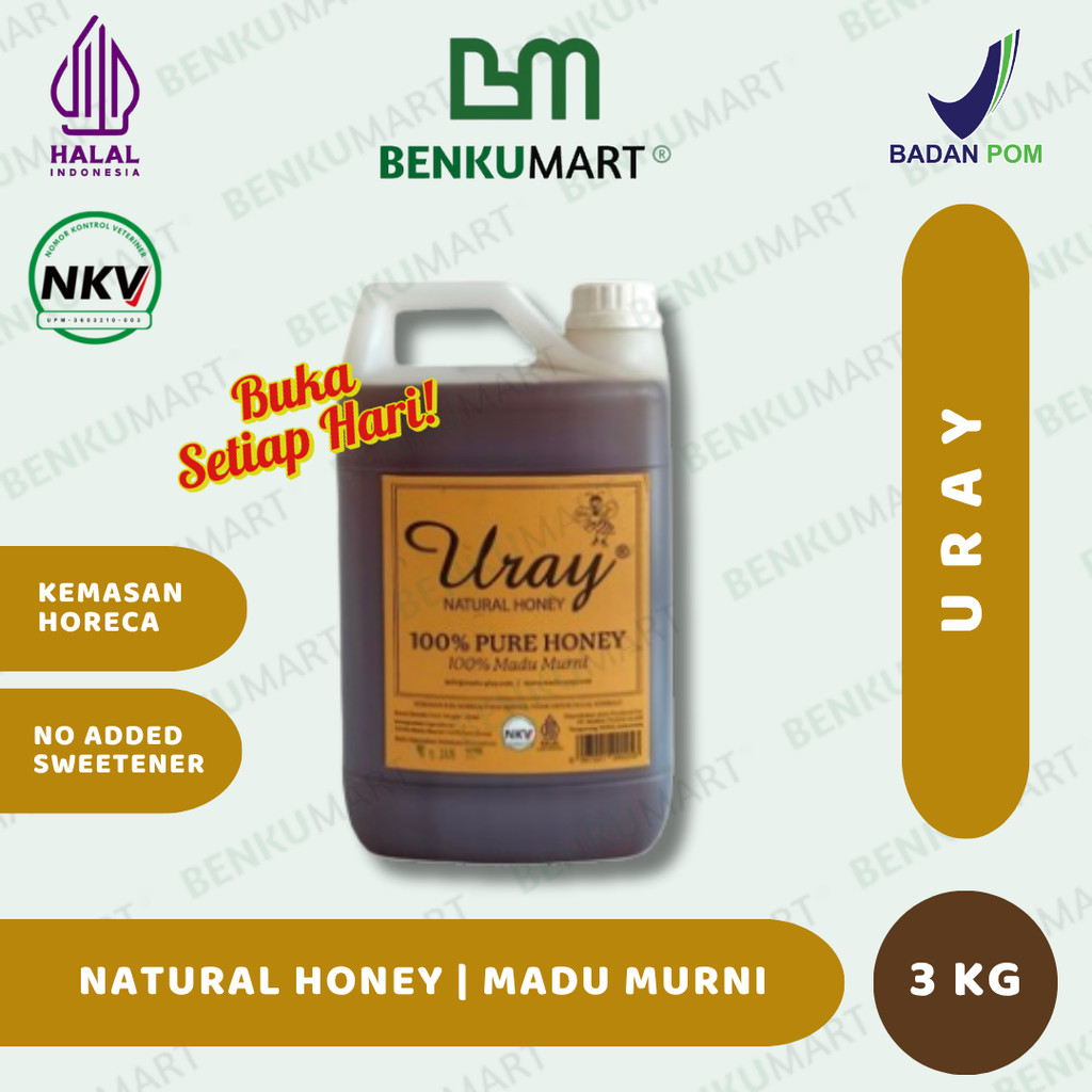 

Madu Uray Natural Honey (3 Kg) Jerigen Kemasan Horeka