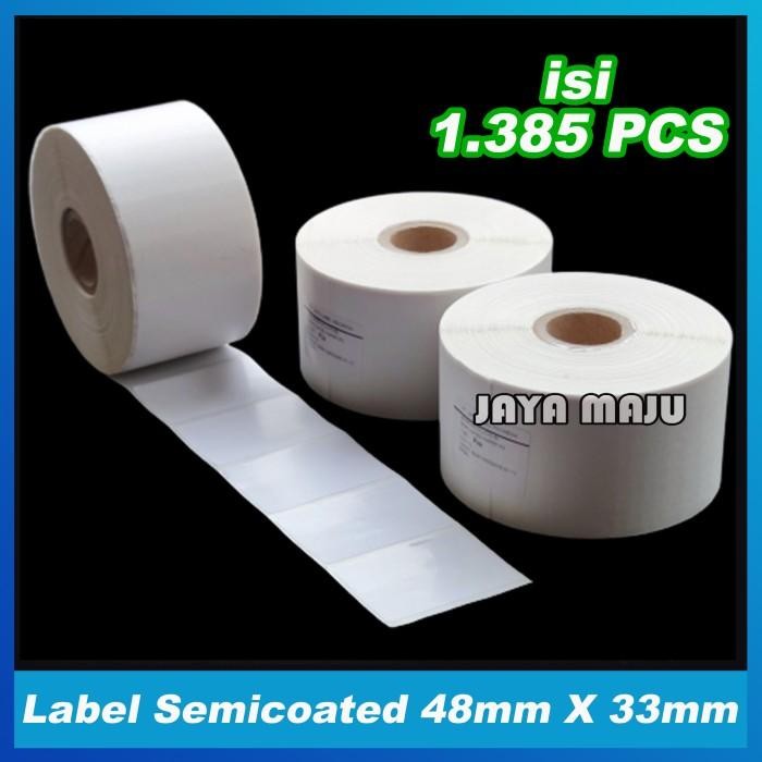 

NEW ! Label Barcode Semicoated 48mm x 33mm 1 Line Gap Core 1" Isi 1.385 PCS untuk Printer Desktop