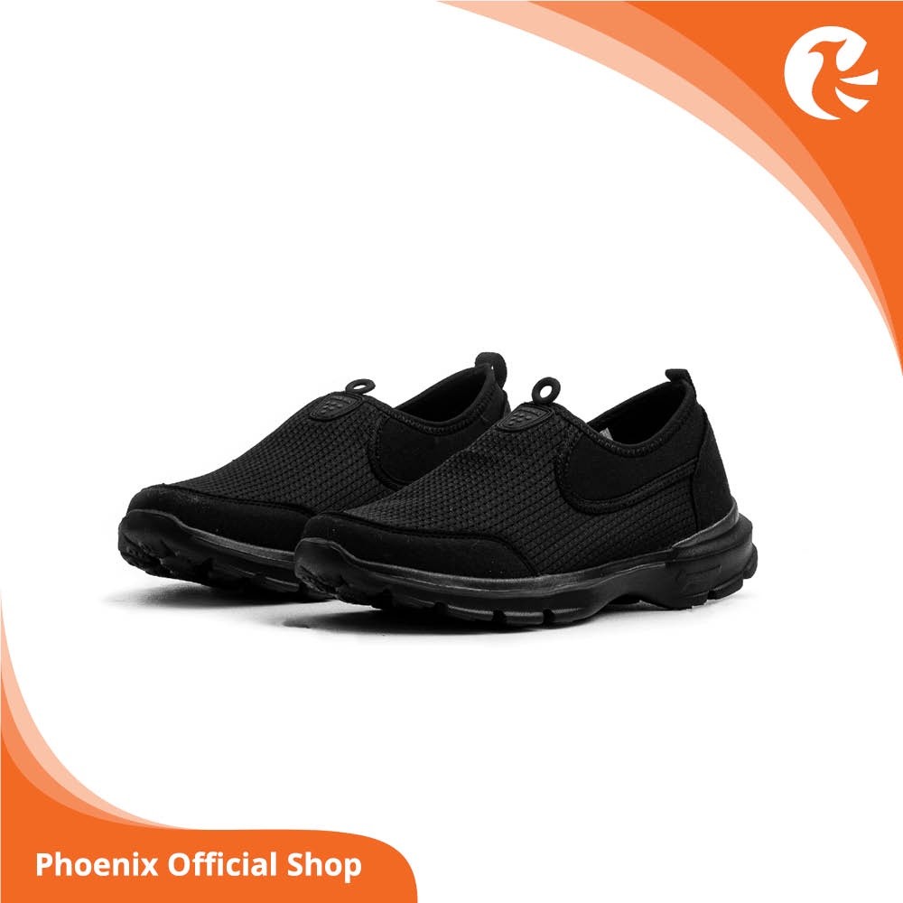 Phoenix Official - Sepatu Slip On Pria - Denzel All Black