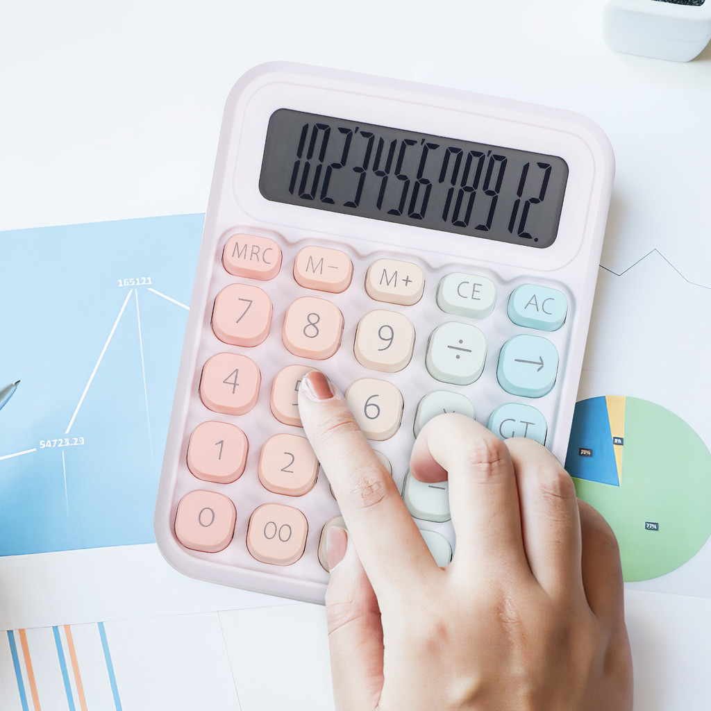 

Basic Calculator Office Desk Accessories Cute Colors Large Display Multi Function Lightweight Sturdy Plastic Student Use