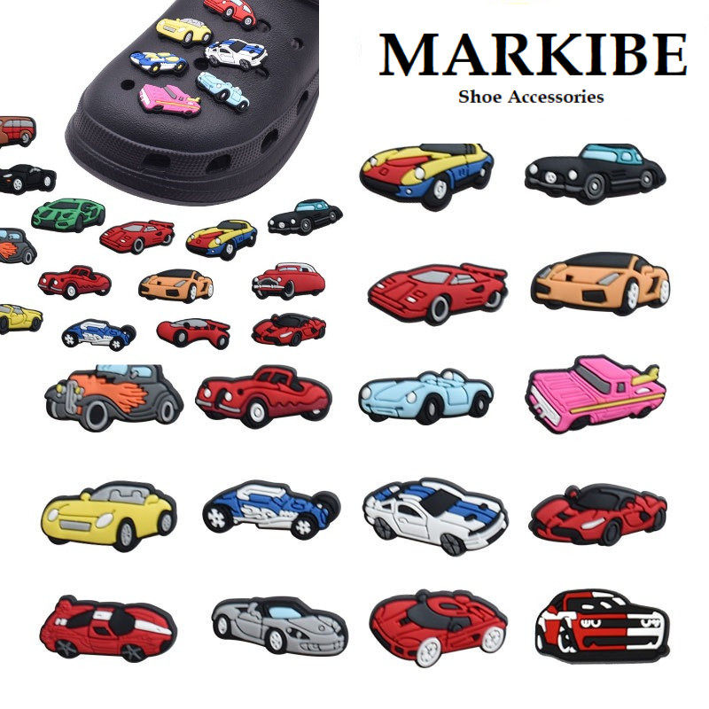 Jibb  Pin Sandal Kartun Mobil Race Jadul Part 2 Sendal Aksesoris Hiasan Sendal Sepatu Lubang Kodok B