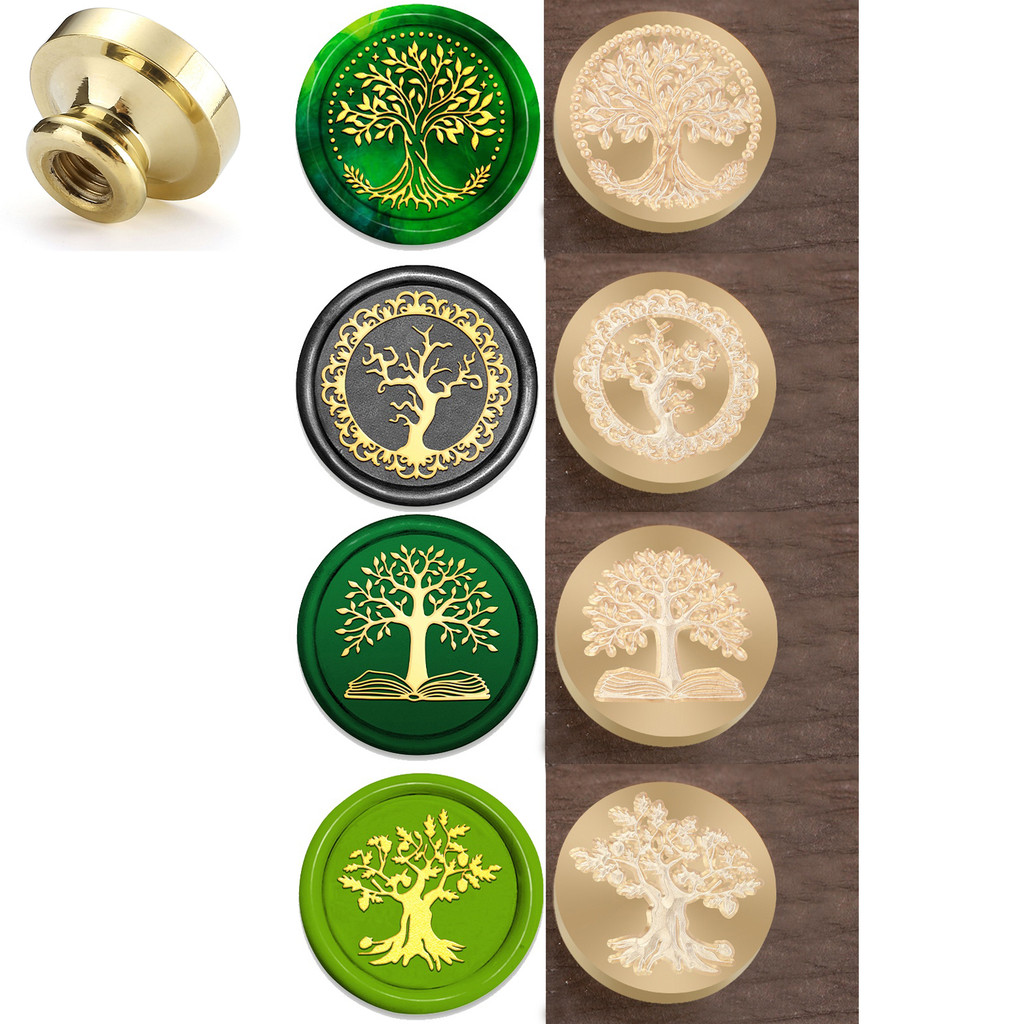 

Tree of Life Wax Seal Stamp, Botanical Wax Seal Stamps Interchangeable Brass Stamp Heads for Decorating Gifts and Greeting Cards