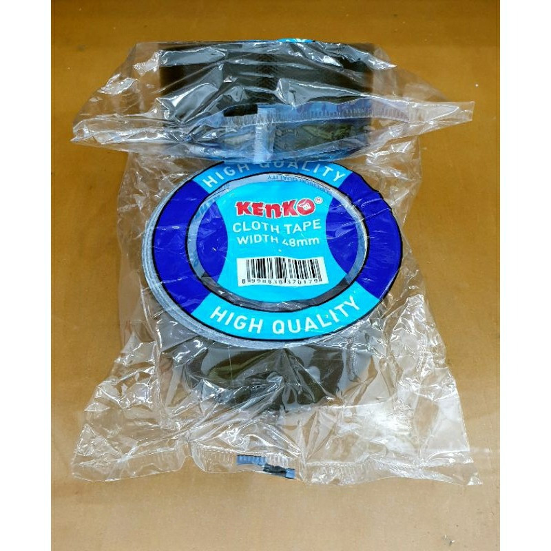 

( 6 buah ) Cloth Tape Blue Core / Lakban Plakban Kain Hitam Linen Kenko 48mm untuk Jilid