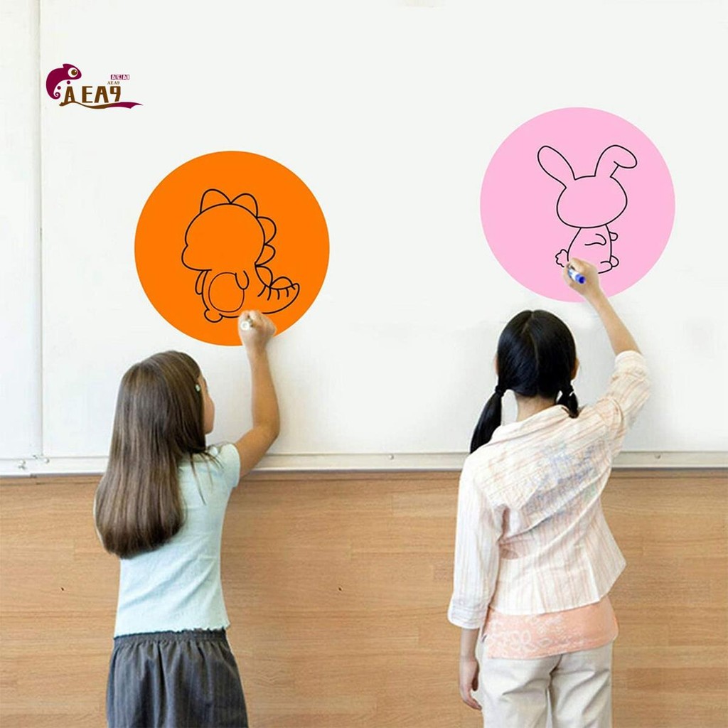 

AEA9-12Pcs Dry Erase Circles Removable Vinyl Dot Stickers For School Classroom Table & Desk 11.8Inch