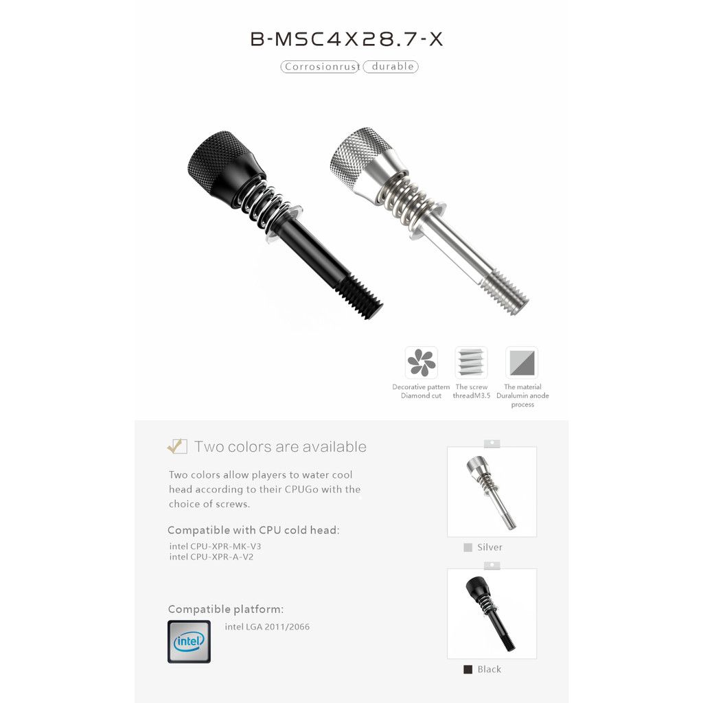 Bykski 4pcs/Lot CPU Water Block Screws for Intel AMD CPU Cooler Model Fixed