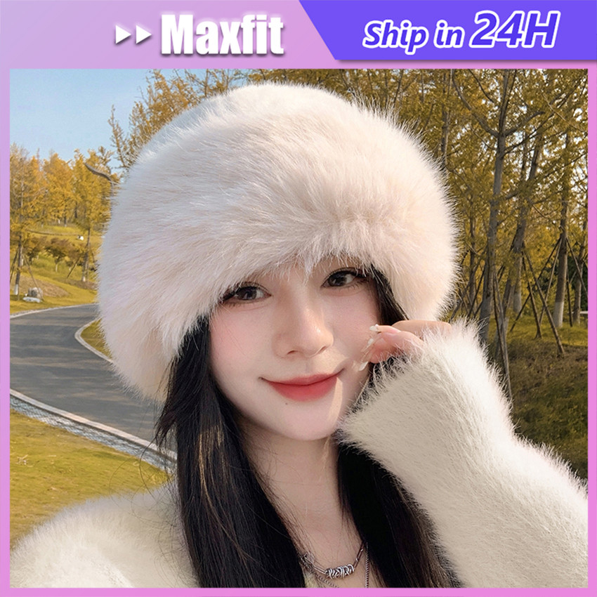 Topi Winter Wanita Korean Bulu Soft - Model Kupluk Mongolia Bulu Mink Topi Bulu Autumn Winter Topi W
