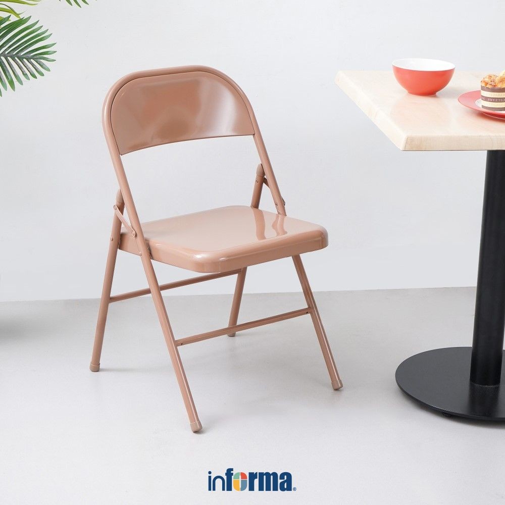 Informa Dalton Kursi Lipat Metal - Cokelat Multifunctional Foldable Chair Tempat Duduk Serbaguna Kur