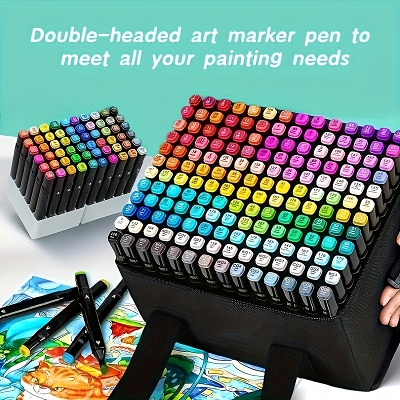 

24-48 Colors Art Markers Set Alcohol Oily Felt Marker Pen Double Head Permanent Coloring Pens Graffiti Manga School Art Supplies