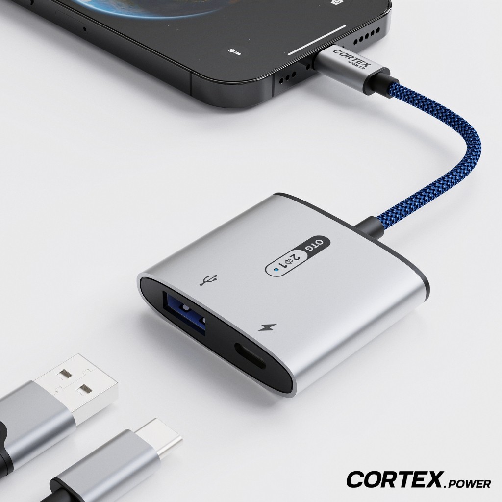 Cortex Power - MH366 Type-C To USB 3.0 OTG Soundcard + 60W Charging 2in1 Adapter