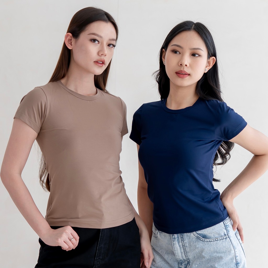MISS 80 Lulu Basic Fit Crew Neck Fitted T-shirt