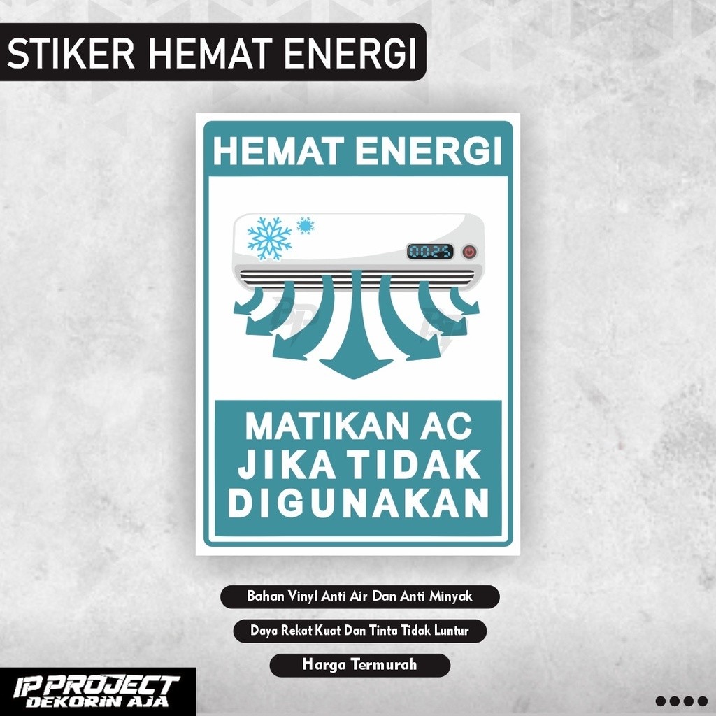 

Sticker Harap matikan ac / Stiker matikan ac / stiker ac / stiker hemat energi / stiker hemat listrik