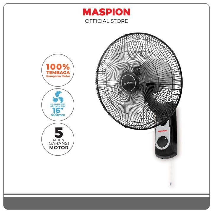 Kipas Angin Dinding Besi Maspion Power Fan MWF 1609k/ Wall Fan Maspion MWF1609k/ MWF 1609k (16 Inch)