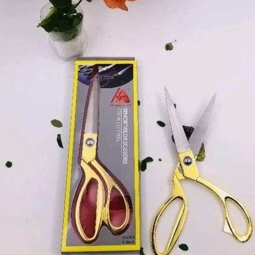 

Gunting kain/Gunting jahit/gunting tailor high quality warna emas.uk.9,5