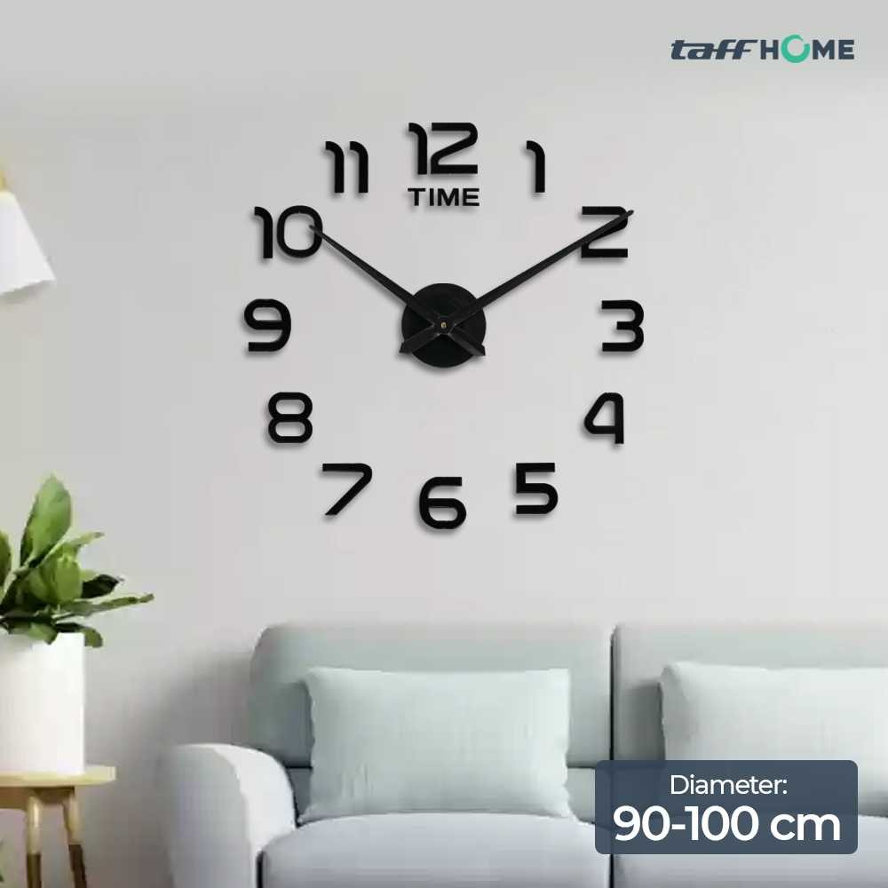 TaffHOME Jam Dinding DIY Giant Wall Clock Quartz 90-100cm - DIY-105 -MR