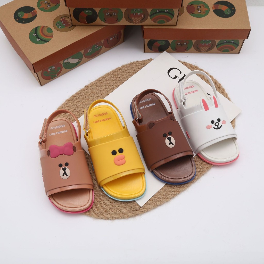 2022 Sepatu Anak Melissa Baru Cony Rabbit Bear Sandal Jelly Anak Sandal Anak Laki-laki Sepatu Pantai