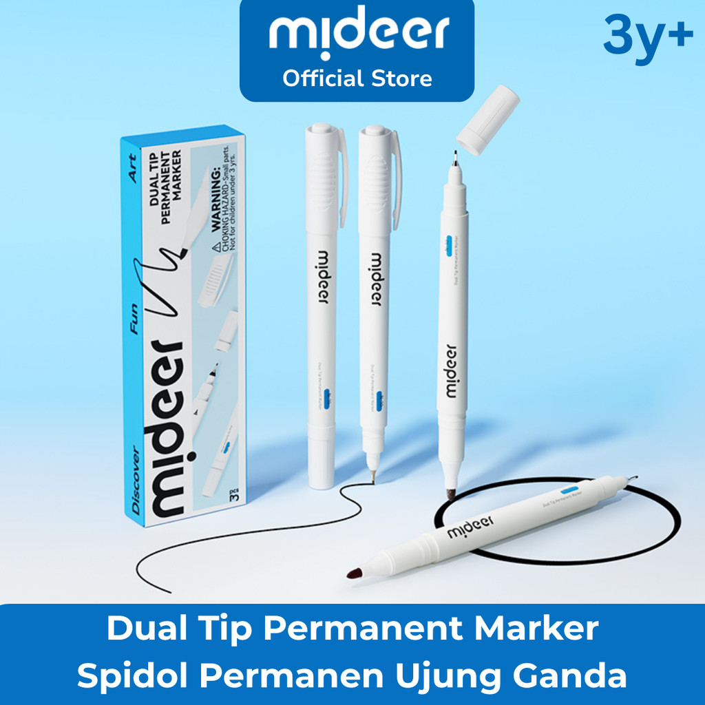 

Mideer Dual Tip Permanent Marker Spidol Permanen Ujung Ganda Dua Sisi Alat Tulis Sekolah Anak 3 Tahun +