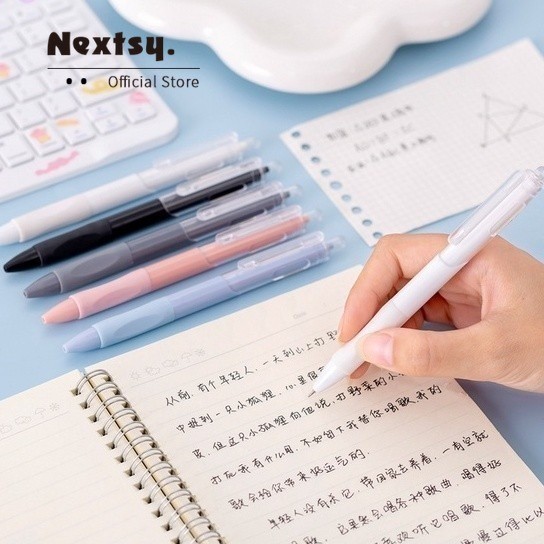 

Nextsy Pulpen gel tinta hitam macaron 5/10pcs 0.5mm cocok untuk alat tulis sekolah