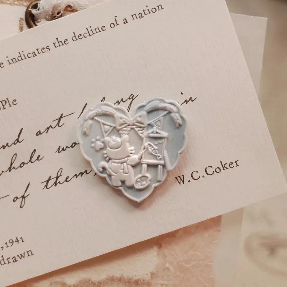 

New Fire Seal Cute Bear Afternoon Tea Series Seal Head Special Embossed Brass Head Diy Envelope Invitation Seal Stamp Toy