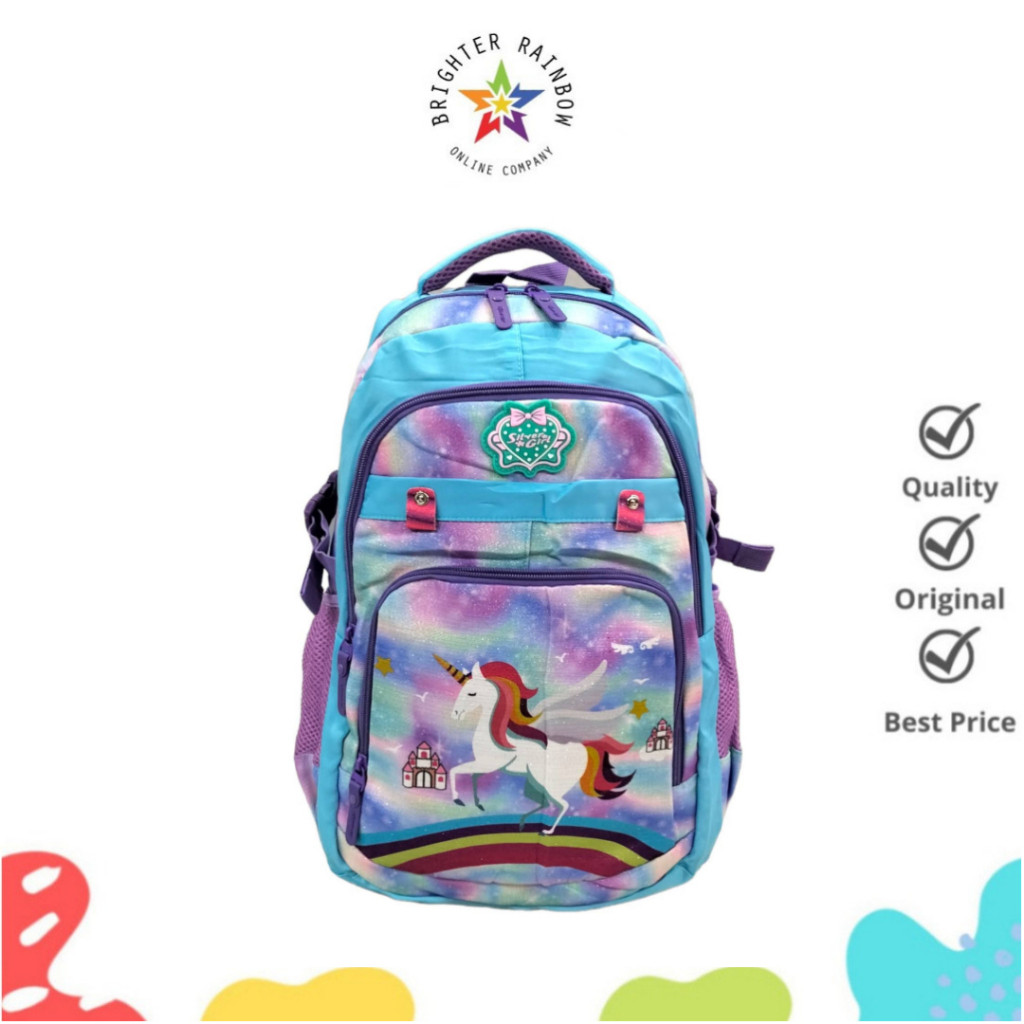 SILVER GIRL 70495E -70795E UNICORN TAS RANSEL ANAK SEKOLAH LAPTOP BACKPACK
