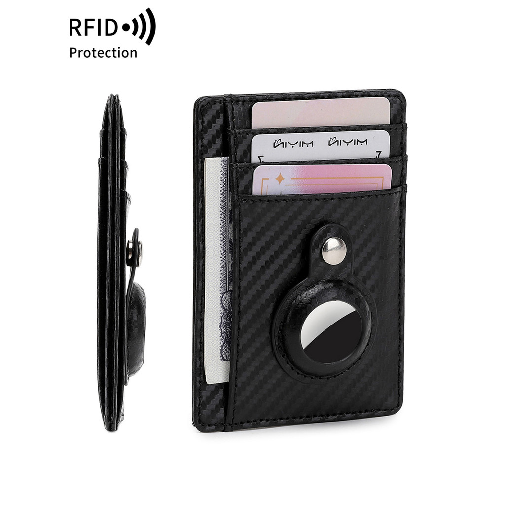 

RFID Blocking Credit Card Wallet Ultra-thin Simple Apple Airtag Case ID Card Holder Men and Women Carbon Fiber Tracker Wallet