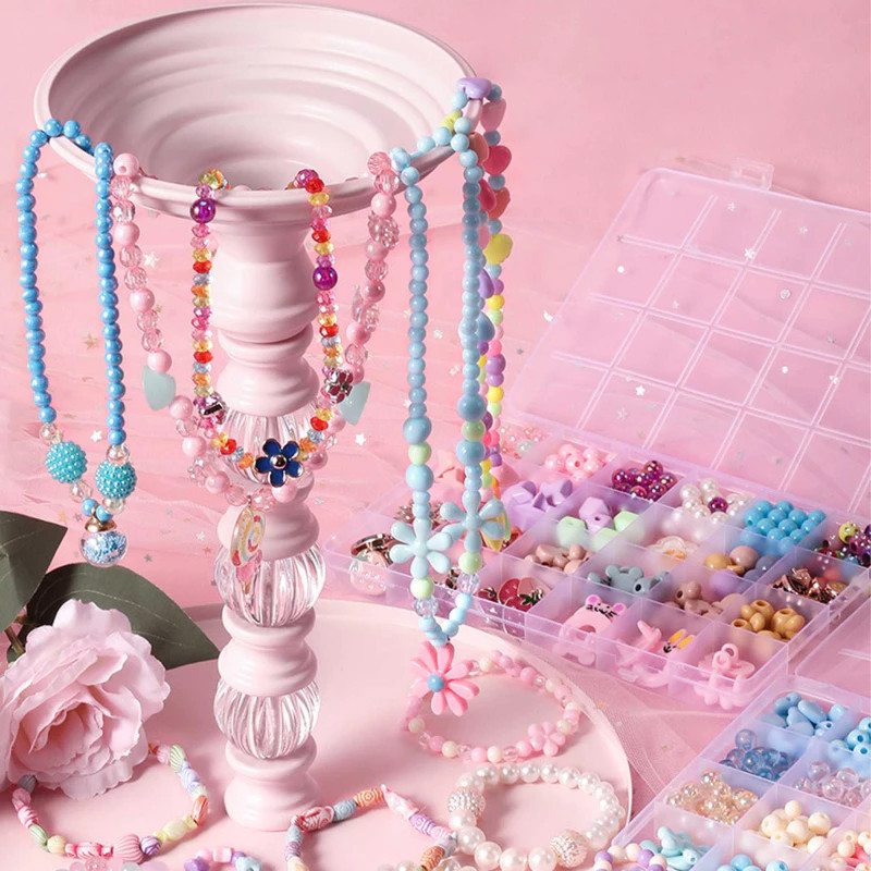 Kyopta Diy Manik Manik Gelang Set Kotak Dan Tali Mainan Edukasi Kreatifitas Anak Manik Gelang