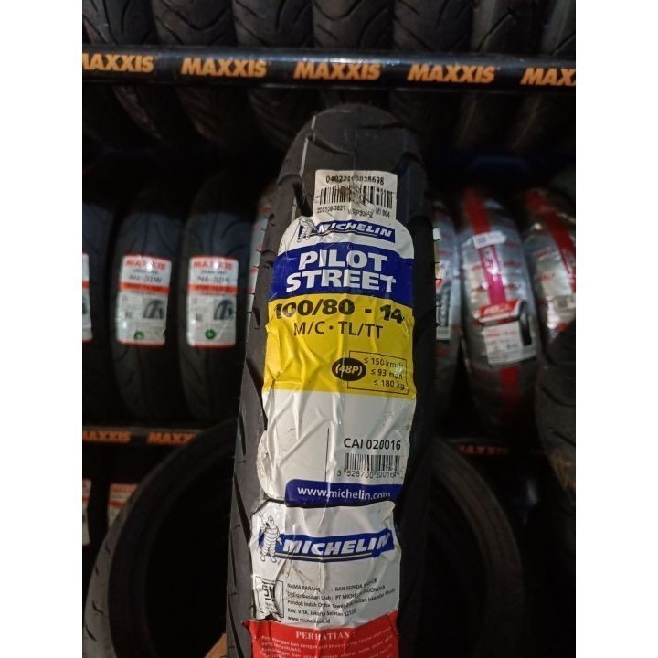 Ban Tubles Motor Matic MICHELIN PILOT STREET 100/80 Ring 14