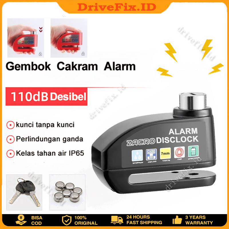 Kunci gembok pengaman alarm cakram disc lock motor Gembok Cakram Alarm Disc Lock Kunci Alarm Gembok