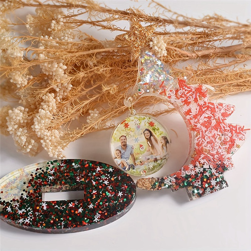 

Y77A-DIY Christmas Tree Photo Frame Silicone Mold Crystal Epoxy Resin Craft Casting Mold Handmade Decoraton Christmas Molds