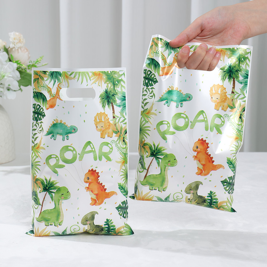 

Cartoon Dinosaur Plastic Gift Bag Candy Bag Dinosaur Birthday Party Decor Kids Birthday Party Supplies Favors Baby Shower Decor