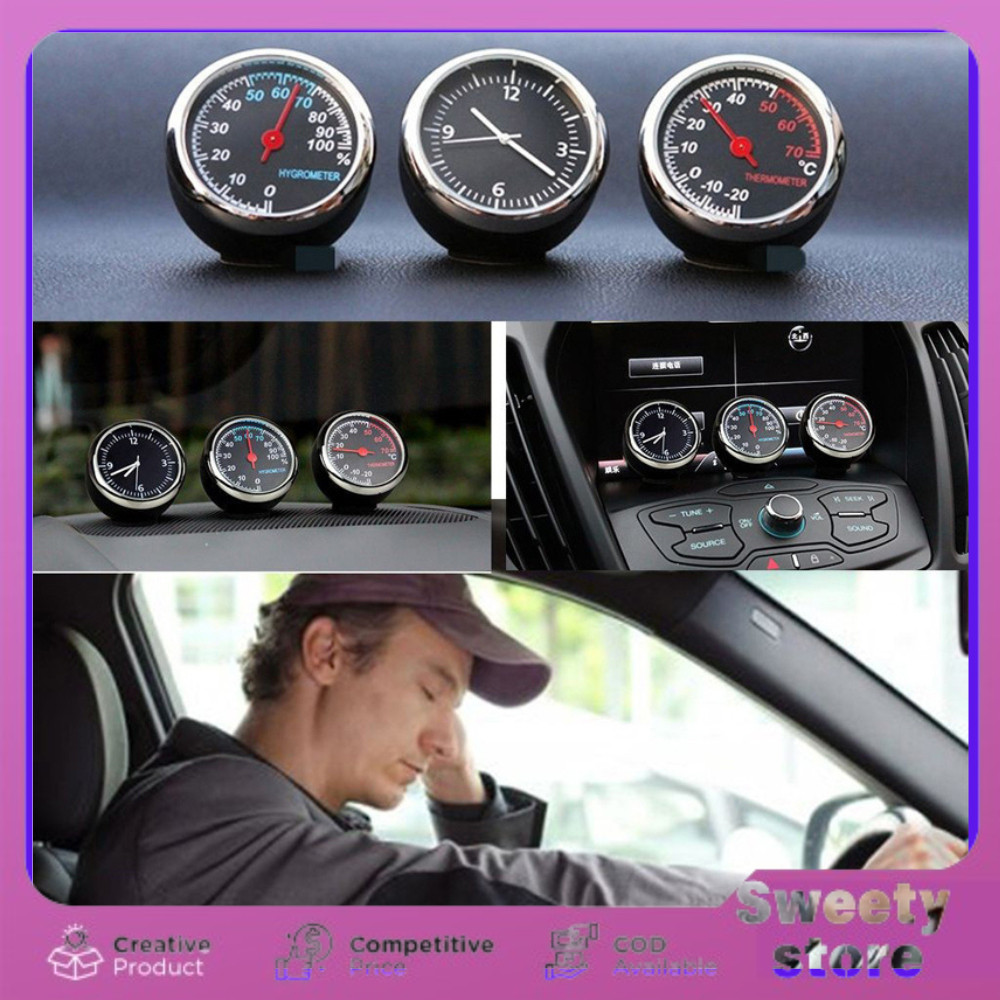 Jam Mobil Analog Dashboard Digital Jam Elektronik Tempel Dashboard Mobil SUV Universal
