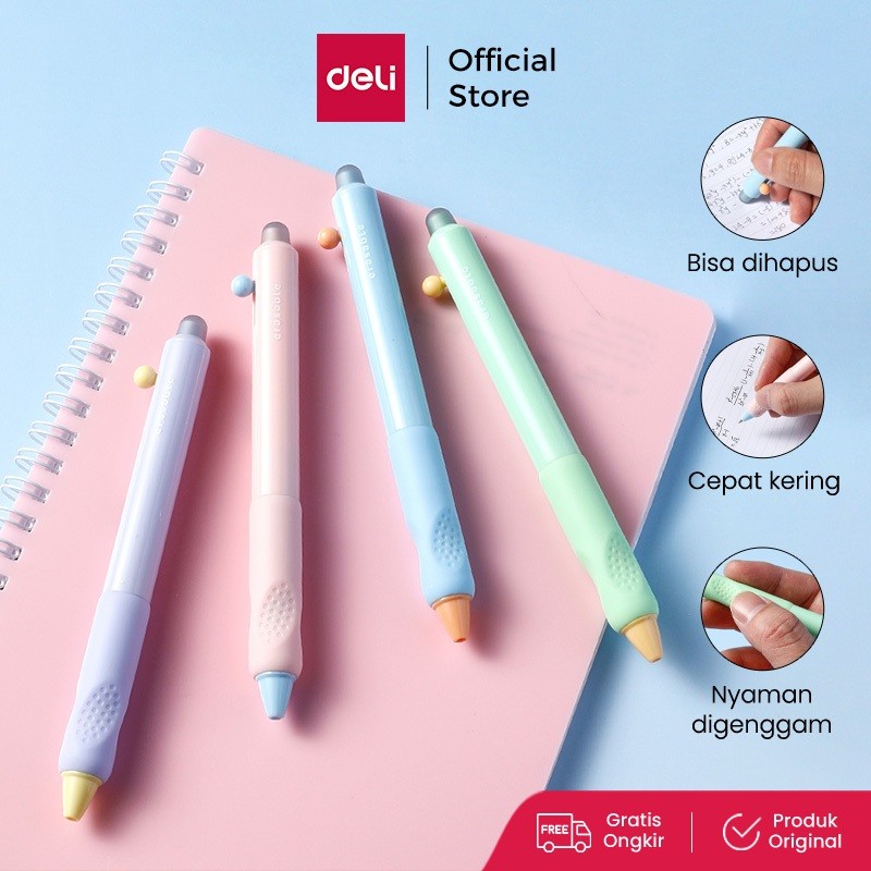 

Deli Pulpen Gel Tinta Bisa Dihapus Warna Pastel / Erasable Gel Pen 0.5mm EG310