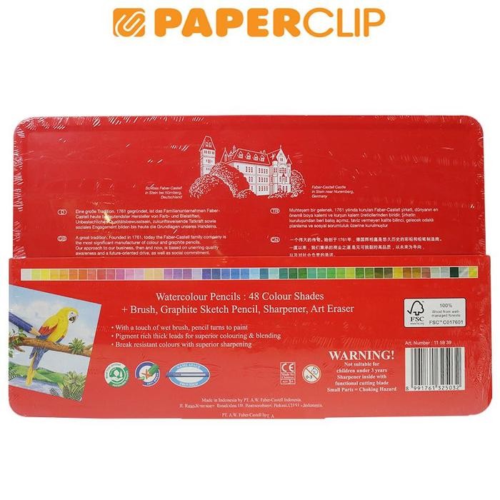 

TERLARIS! PENSIL WARNA FABER CASTELL WATERCOLOR 115939 48C TINCASE