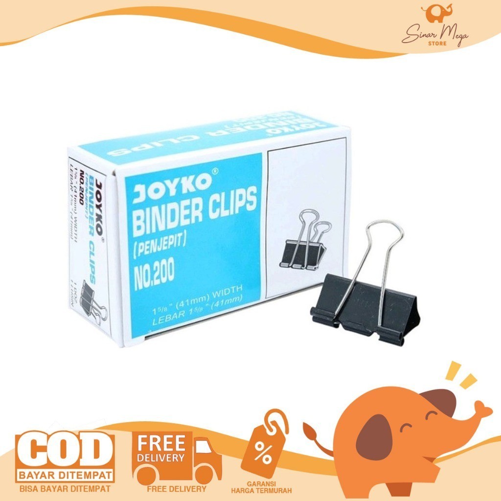 

Joyko Binder Clip 200 / Penjepit Klip Kertas / Binder Klip