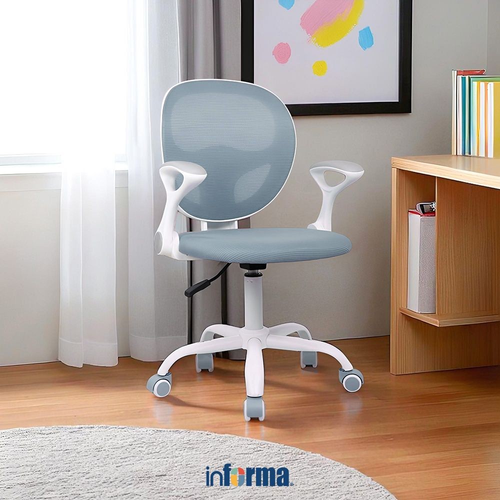 Infoma Arden Kursi Belajar Anak - Biru Tempat Duduk Dengan Roda Kids Study Chair Furniture Indoor Ka